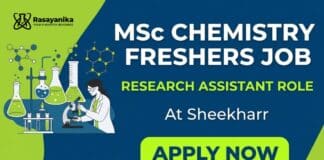 Freshers MSc Chemistry Job in Navi Mumbai | Apply for Research Assistant Role MSc Chemistry Freshers Job at Sheekharr | Research Assistant Role
