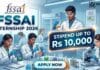 FSSAI Vacancy 2026 – Apply for Chemistry Internship | Stipend up to Rs 10,000 Chemistry Internship | FSSAI Internship Opportunity Apply Now