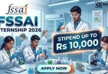 FSSAI Vacancy 2026 – Apply for Chemistry Internship | Stipend up to Rs 10,000 Chemistry Internship | FSSAI Internship Opportunity Apply Now