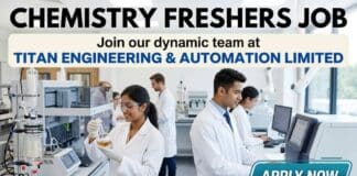 Chemistry Freshers Job at Titan Engineering & Automation Limited