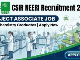 CSIR NEERI Recruitment 2026: Project Associate Job | MSc Chemistry Graduates Apply Now