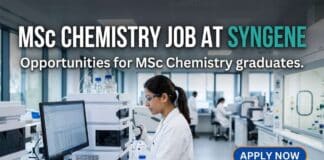 MSc Chemistry Job at Syngene | Candidates Apply Now