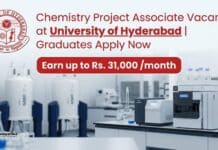 Chemistry Project Associate Vacancy at University of Hyderabad