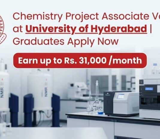 Chemistry Project Associate Vacancy at University of Hyderabad