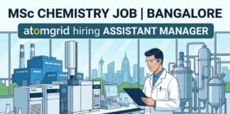 MSc Chemistry Job Bangalore | Atomgrid Hiring Assistant Manager 