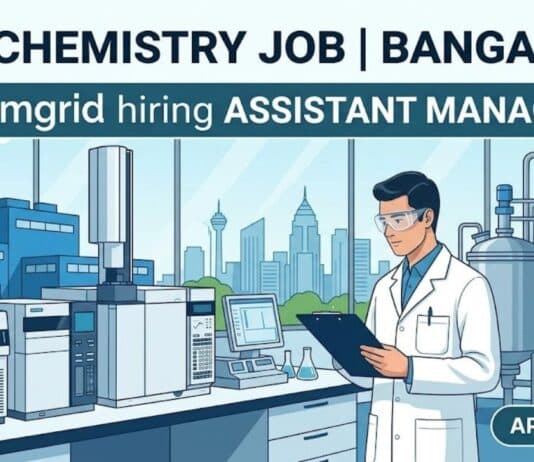 MSc Chemistry Job Bangalore | Atomgrid Hiring Assistant Manager 