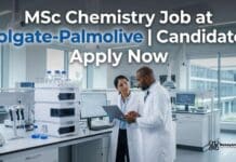 MSc Chemistry Job at Colgate-Palmolive | Candidates Apply Now