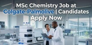 MSc Chemistry Job at Colgate-Palmolive | Candidates Apply Now