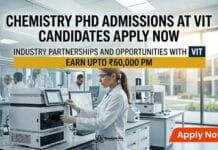 Chemistry PhD Admissions at VIT | Candidates Apply Now
