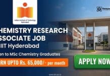 Chemistry Research Associate Job at IIT Hyderabad | Apply Now 