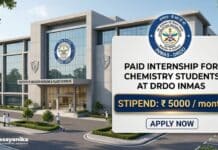 Paid Internship for Chemistry Students at INMAS | Chemical Science Graduates Apply Now