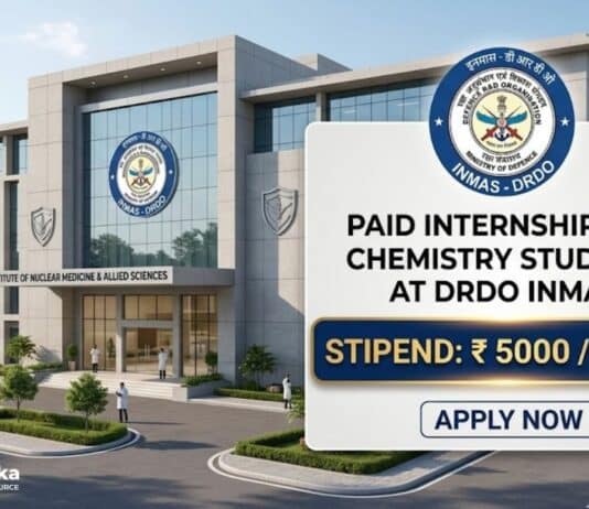 Paid Internship for Chemistry Students at INMAS | Chemical Science Graduates Apply Now