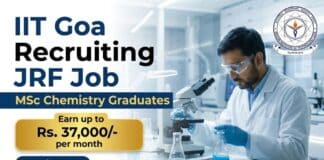JRF Job at IIT Goa | MSc Chemistry Graduates Apply Now for Government Vacancy