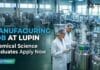 MSc Chemistry Job at Lupin | Chemical Science Graduates Apply Now