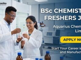 BSc Chemistry Freshers Job at Aquarius Chemicals Limited | Apply Now for Analytical R&D Jobs
