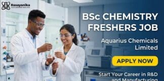 R&D Jobs for BSc Chemistry Freshers at Aquarius Chemicals Limited | Apply Now BSc Chemistry Freshers Job at Aquarius Chemicals Limited | Apply Now for Analytical R&D Jobs