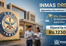 INMAS DRDO is Recruiting Graduate Apprentice | BSc Chemistry Graduates Apply & get Stipend up to Rs. 12300/- Chemistry Degree Apprenticeship at INMAS DRDO | BSc Graduates Apply Now