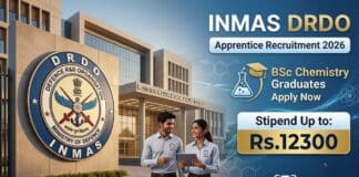 INMAS DRDO is Recruiting Graduate Apprentice | BSc Chemistry Graduates Apply & get Stipend up to Rs. 12300/- Chemistry Degree Apprenticeship at INMAS DRDO | BSc Graduates Apply Now