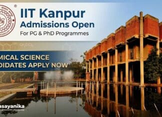 IIT Kanpur Admissions Open for PG & PhD Programmes for Chemical Science Candidates | Apply Now IIT Kanpur Vacancy-PG & PhD Admissions for Chemical Science Graduates | Apply Now