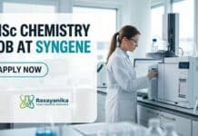 Senior Research Associate Role at Syngene – Top MSc Chemistry Job Opportunity in Bangalore MSc Chemistry Job at Syngene | Candidates Apply Now