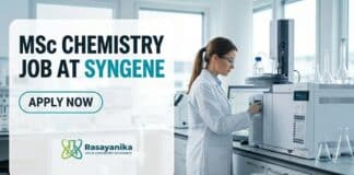 MSc Chemistry Job at Syngene | Candidates Apply Now