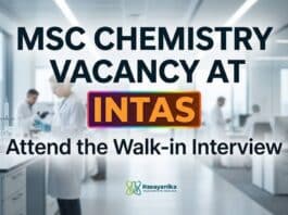 MSc Chemistry Vacancy at Intas | Candidates Apply Now