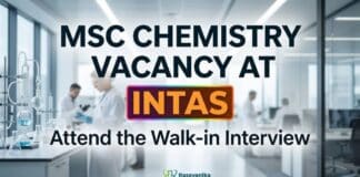 MSc Chemistry Vacancy at Intas | Candidates Apply Now