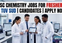 MSc Chemistry Jobs for Freshers at TUV SUD | Candidates Apply