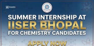 IISER Bhopal Summer Internship Program For Chemistry Candidates – Apply for Government Research Internship 2026 Summer Internship at IISER Bhopal for Chemistry Graduates Apply