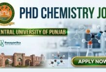 PhD Chemistry Job at Central University of Punjab | Apply Now