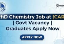 CARI Walk-In Interview for PhD Chemistry Candidates | Apply & earn up to Rs. 61,000 per month PhD Chemistry Job at CARI | Govt Vacancy | Graduates Apply Now
