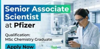 MSc Chemistry Job at Pfizer | Apply Now Senior Associate Scientist Jobs