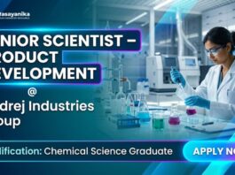 MSc Chemistry Job at Godrej Industries | Apply Now for Senior Scientist Role
