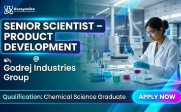 Godrej Industries Is Hiring Senior Scientist in Product Development | Chemical Science Graduates Apply Now MSc Chemistry Job at Godrej Industries | Apply Now for Senior Scientist Role