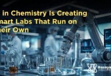 AI in Chemistry powered smart lab with robotic system running autonomous chemical experiments