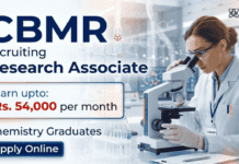 Research Associate Jobs at CBMR Recruitment | Earn upto: Rs. 54,000 per month | Apply Now CBMR Recruitment opens Research Associate jobs with high stipend