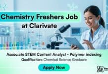MSc Chemistry Freshers Job at Clarivate | Apply Now for Associate STEM Content Analyst Role