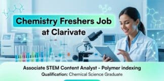MSc Chemistry Freshers Job at Clarivate | Apply Now for Associate STEM Content Analyst Role