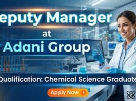 MSc Chemistry Job at Adani Group | Apply Now for Deputy Manager Role