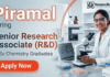 MSc Chemistry Job at Piramal Career Research Associate jobs R&D role