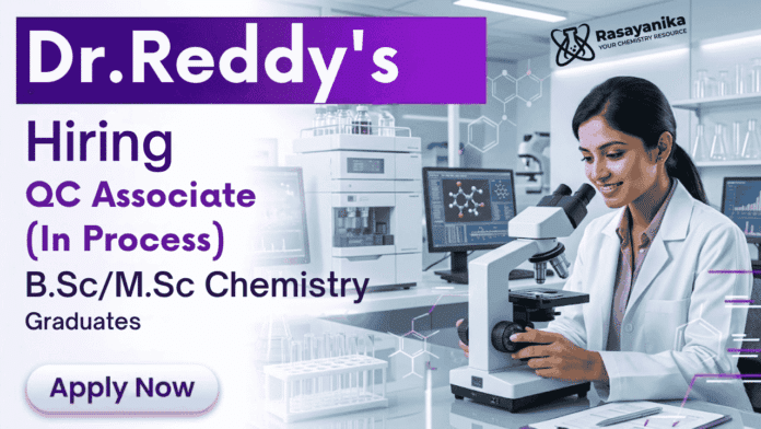 Quality control jobs at Dr Reddy's careers chemistry jobs pharma QC role Quality control jobs at Dr Reddy's careers chemistry jobs pharma QC role