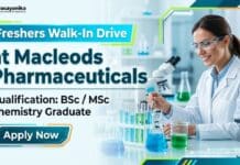 MSc Chemistry Freshers Job at Macleods Pharmaceuticals | Apply Now