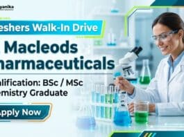 MSc Chemistry Freshers Job at Macleods Pharmaceuticals | Apply Now
