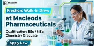 MSc Chemistry Freshers Job at Macleods Pharmaceuticals | Apply Now