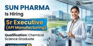 MSc Chemistry Job at Sun Pharma | Apply for Senior Executive (API Manufacturing)