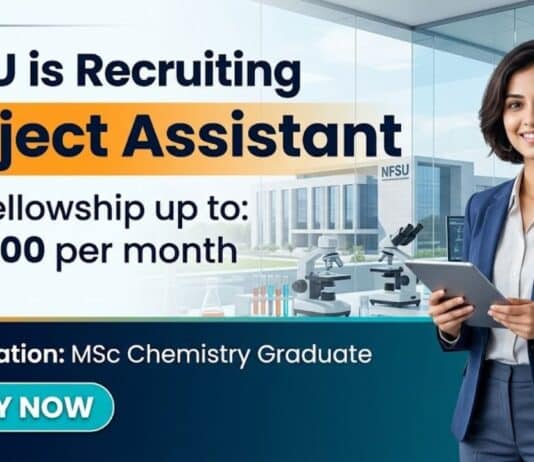 MSc Chemistry Government Job at NFSU | Apply for Project Assistant Role
