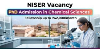 PhD Admission in Chemical Sciences | NISER Vacancy 2026
