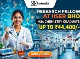 Research Fellowship at IISER Bhopal | MSc Chemistry Graduates Apply Now