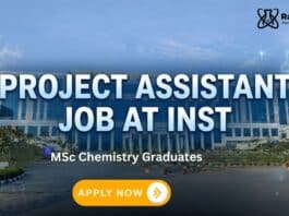 Project Assistant Job at INST | MSc Chemistry Graduates Apply Now