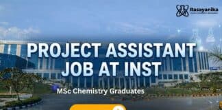 Project Assistant Job at INST | MSc Chemistry Graduates Apply Now